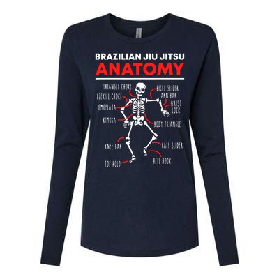 Brazilian Jiu Jitsu Anatomy Skeleton Funny Mix Martial Arts Womens Cotton Relaxed Long Sleeve T-Shirt