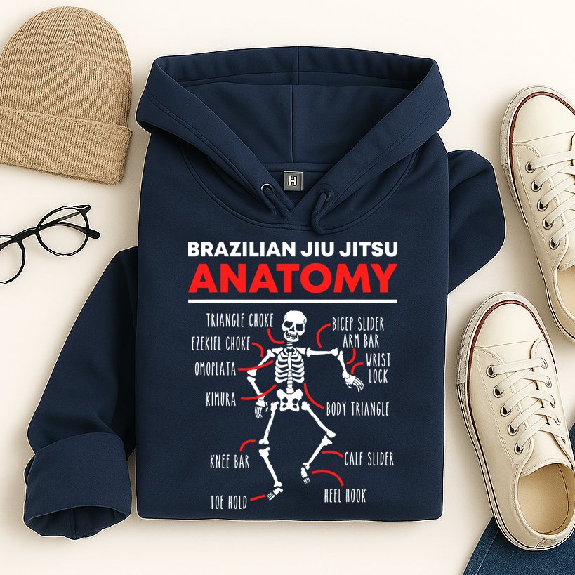 Brazilian Jiu Jitsu Anatomy Skeleton Funny Mix Martial Arts Hoodie