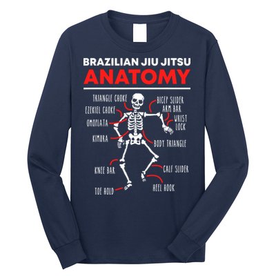 Brazilian Jiu Jitsu Anatomy Skeleton Funny Mix Martial Arts Long Sleeve Shirt