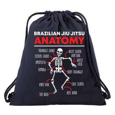 Brazilian Jiu Jitsu Anatomy Skeleton Funny Mix Martial Arts Drawstring Bag