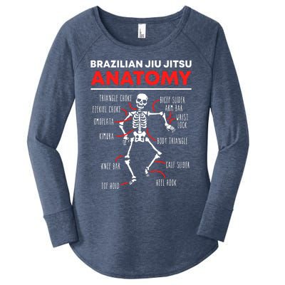 Brazilian Jiu Jitsu Anatomy Skeleton Funny Mix Martial Arts Women's Perfect Tri Tunic Long Sleeve Shirt