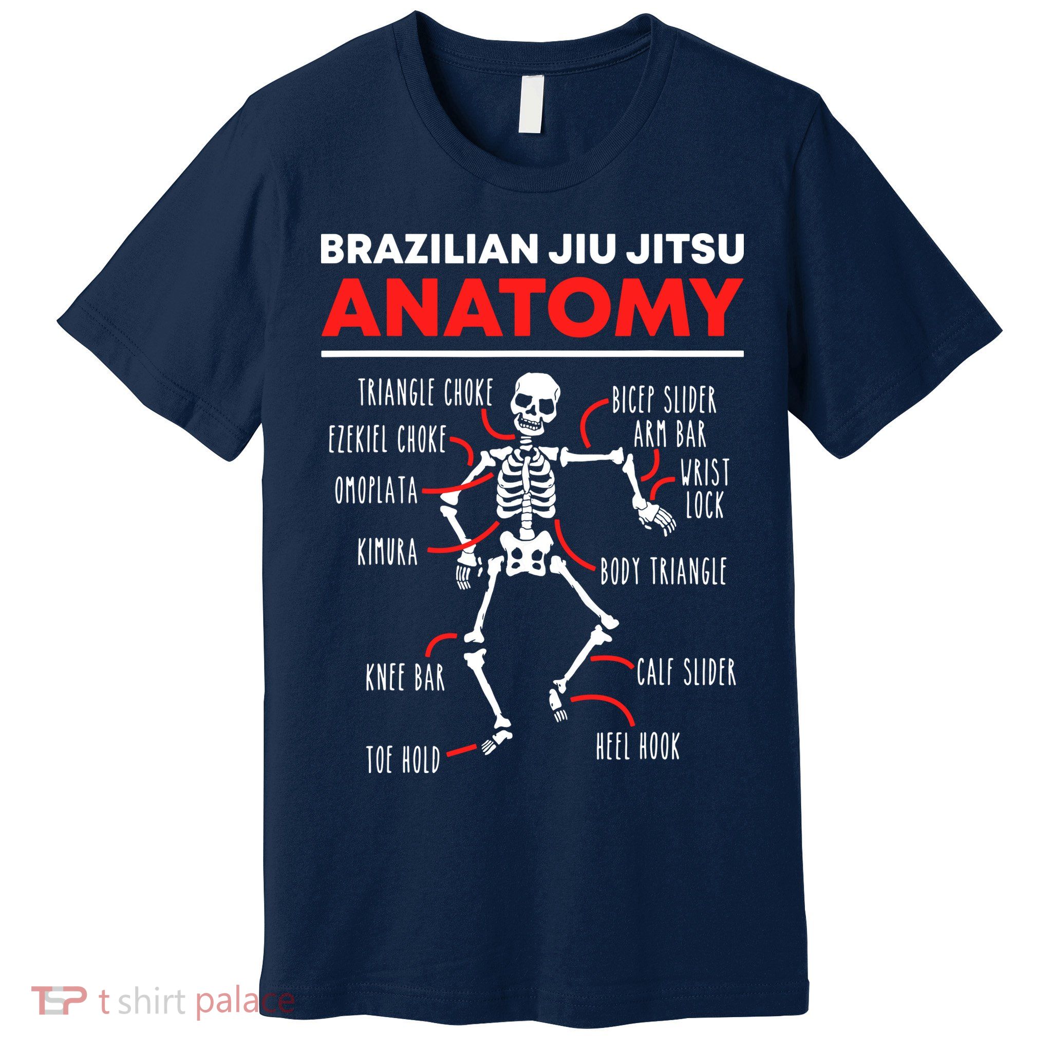 Brazilian Jiu Jitsu Anatomy Skeleton Funny Mix Martial Arts Premium T-Shirt