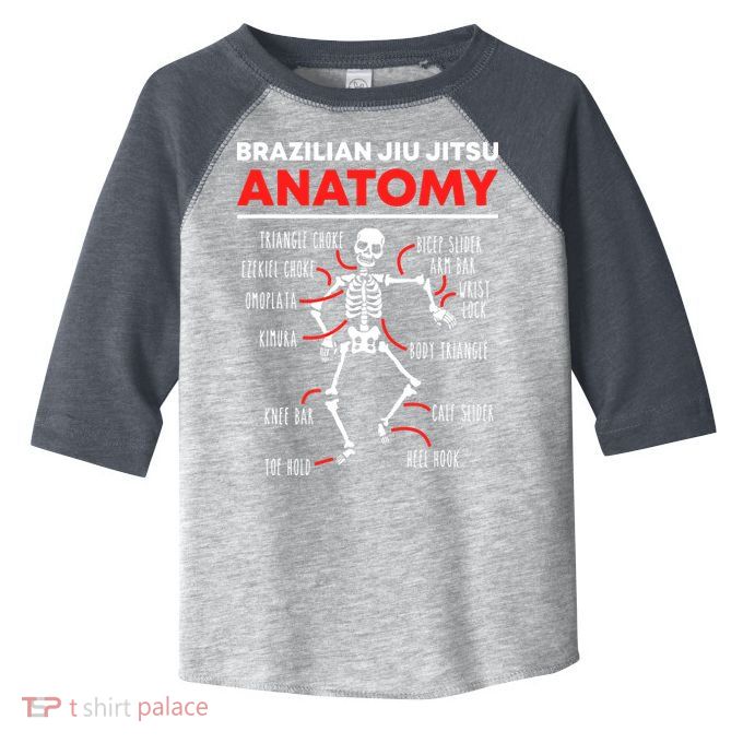Brazilian Jiu Jitsu Anatomy Skeleton Funny Mix Martial Arts Toddler Fine Jersey T-Shirt