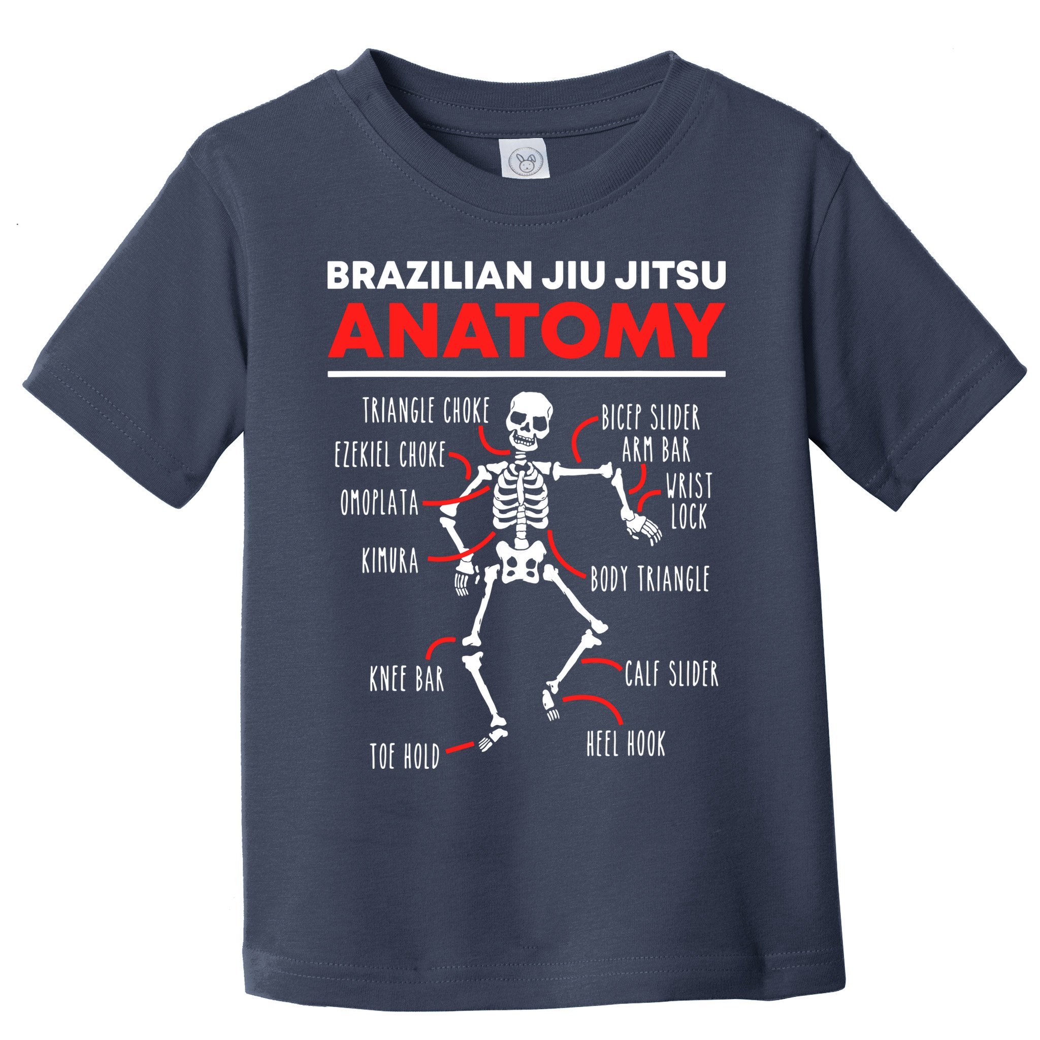 Brazilian Jiu Jitsu Anatomy Skeleton Funny Mix Martial Arts Toddler T-Shirt