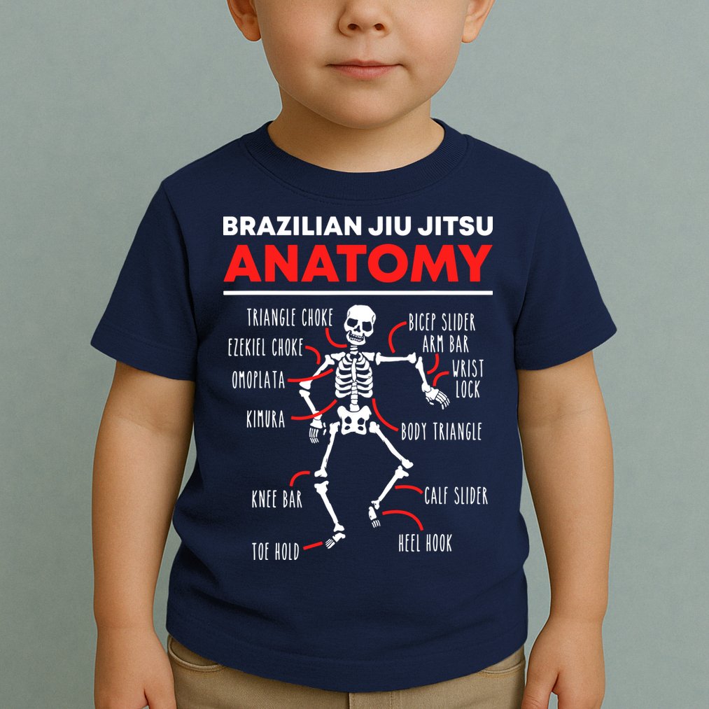 Brazilian Jiu Jitsu Anatomy Skeleton Funny Mix Martial Arts Toddler T-Shirt