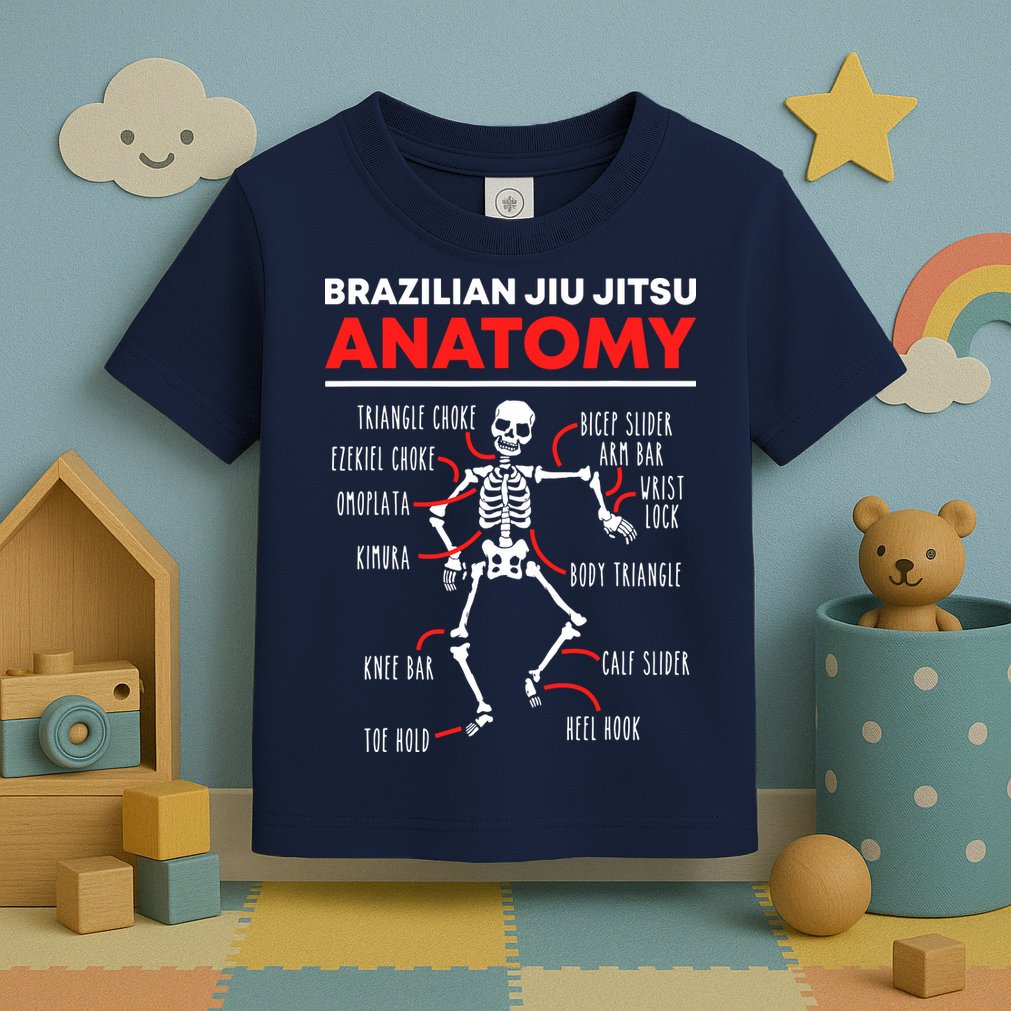 Brazilian Jiu Jitsu Anatomy Skeleton Funny Mix Martial Arts Toddler T-Shirt