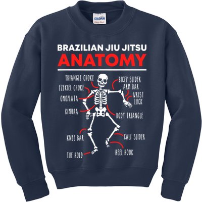 Brazilian Jiu Jitsu Anatomy Skeleton Funny Mix Martial Arts Kids Sweatshirt