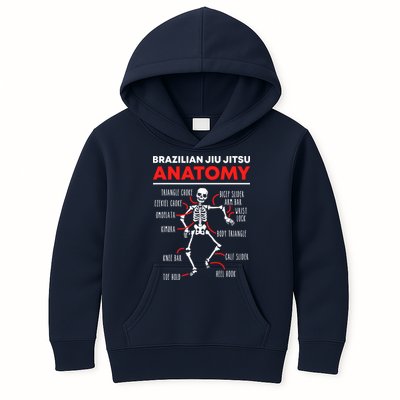 Brazilian Jiu Jitsu Anatomy Skeleton Funny Mix Martial Arts Kids Hoodie