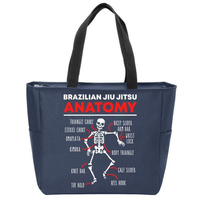 Brazilian Jiu Jitsu Anatomy Skeleton Funny Mix Martial Arts Zip Tote Bag