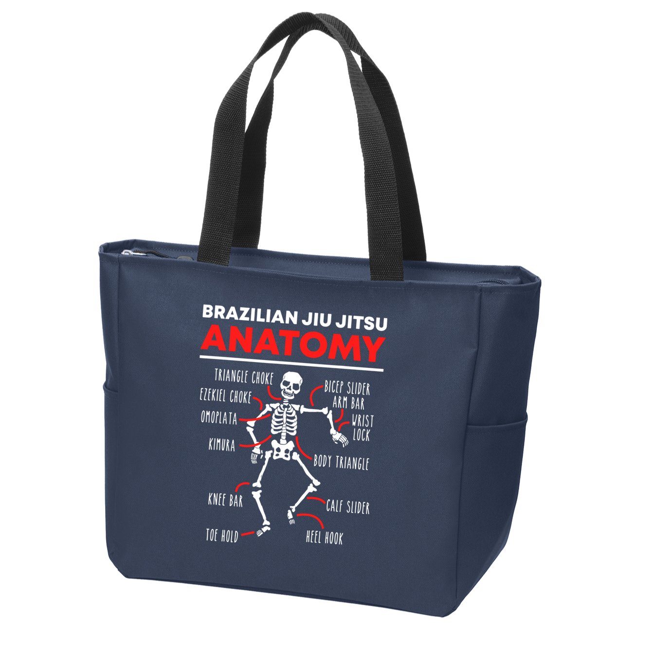Brazilian Jiu Jitsu Anatomy Skeleton Funny Mix Martial Arts Zip Tote Bag