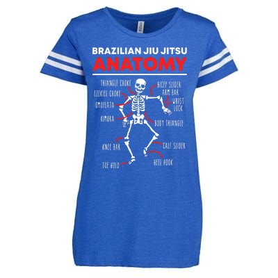 Brazilian Jiu Jitsu Anatomy Skeleton Funny Mix Martial Arts Enza Ladies Jersey Football T-Shirt