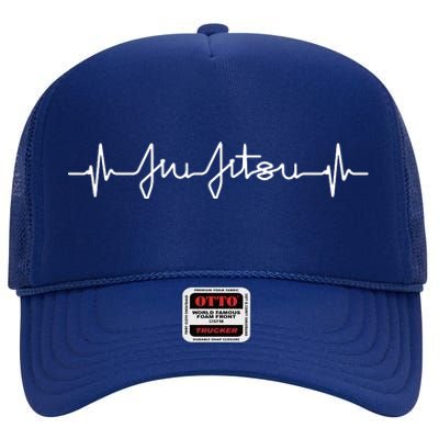 Brazilian Jiu Jitsu Heartbeat MMA BJJ Pulse EKG Tee High Crown Mesh Back Trucker Hat