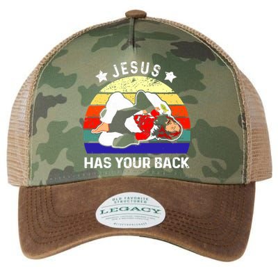 Brazilian Jiu Jitsu Jesus Has Your Back Legacy Tie Dye Trucker Hat