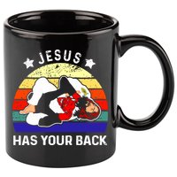 Brazilian Jiu Jitsu Jesus Has Your Back 11oz C Handle Ceramic Mug