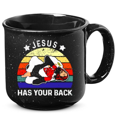 Brazilian Jiu Jitsu Jesus Has Your Back 15oz Campfire Ceramic Mug