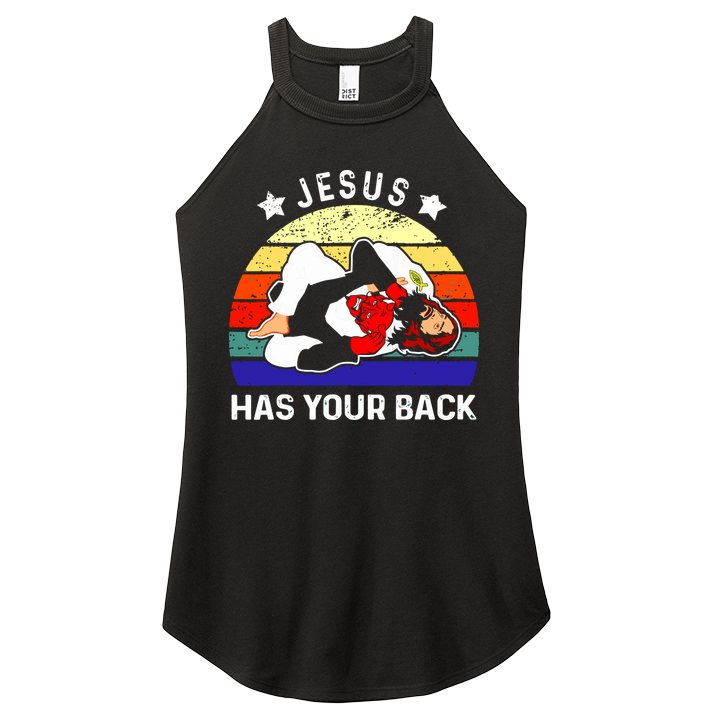 Brazilian Jiu Jitsu Jesus Has Your Back Women's Perfect Tri Rocker Tank