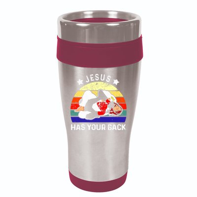 Brazilian Jiu Jitsu Jesus Has Your Back 16oz Travel Tumbler