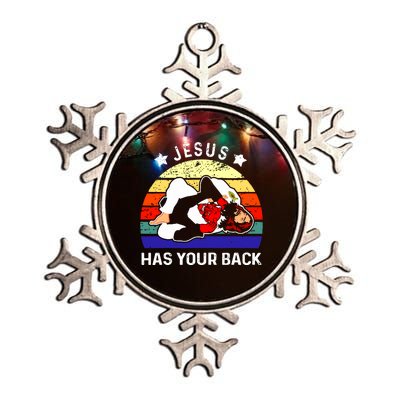 Brazilian Jiu Jitsu Jesus Has Your Back Metallic Star Ornament