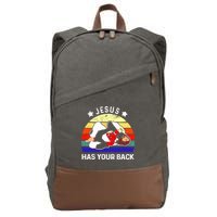 Brazilian Jiu Jitsu Jesus Has Your Back Cotton Canvas Backpack