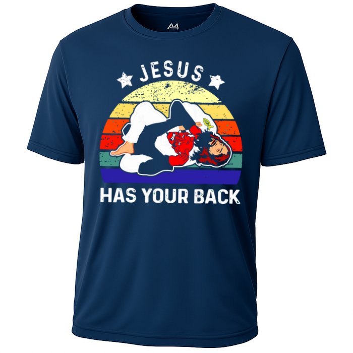 Brazilian Jiu Jitsu Jesus Has Your Back Cooling Performance Crew T-Shirt