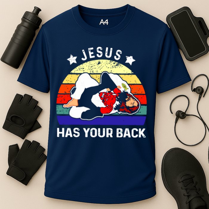 Brazilian Jiu Jitsu Jesus Has Your Back Cooling Performance Crew T-Shirt