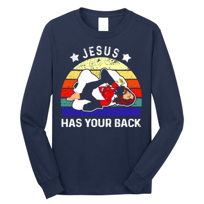 Brazilian Jiu Jitsu Jesus Has Your Back Long Sleeve Shirt
