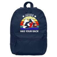 Brazilian Jiu Jitsu Jesus Has Your Back 16 in Basic Backpack