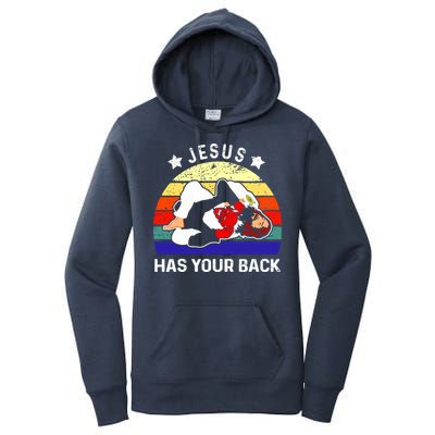 Brazilian Jiu Jitsu Jesus Has Your Back Women's Pullover Hoodie