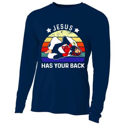 Brazilian Jiu Jitsu Jesus Has Your Back Cooling Performance Long Sleeve Crew