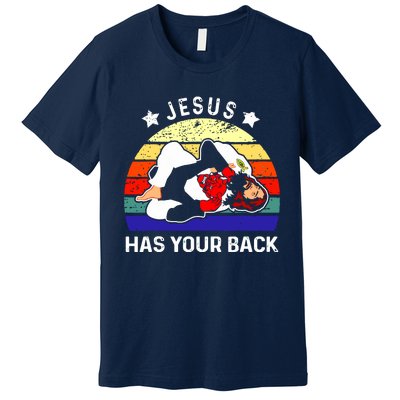 Brazilian Jiu Jitsu Jesus Has Your Back Premium T-Shirt