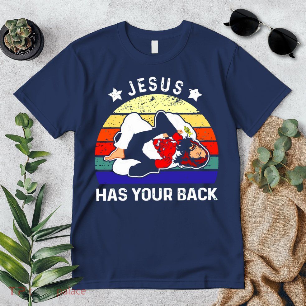 Brazilian Jiu Jitsu Jesus Has Your Back Premium T-Shirt