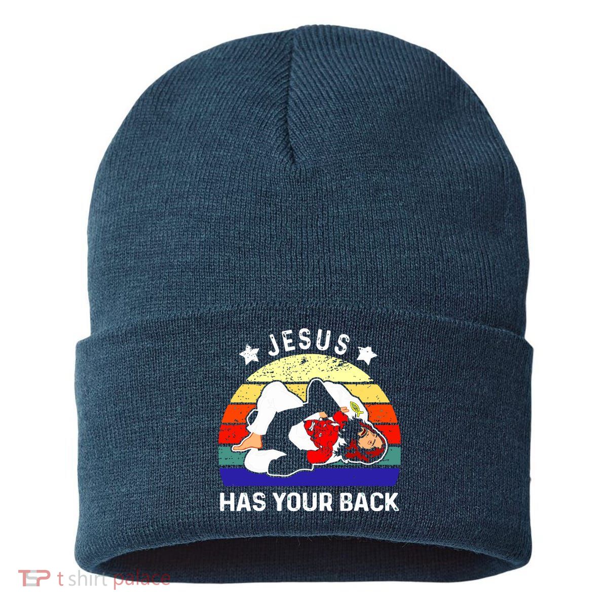 Brazilian Jiu Jitsu Jesus Has Your Back Sustainable Knit Beanie