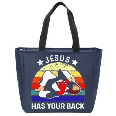 Brazilian Jiu Jitsu Jesus Has Your Back Zip Tote Bag