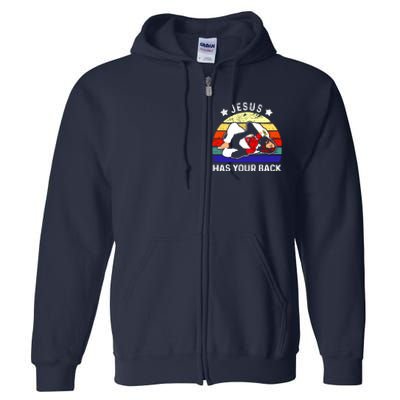 Brazilian Jiu Jitsu Jesus Has Your Back Full Zip Hoodie