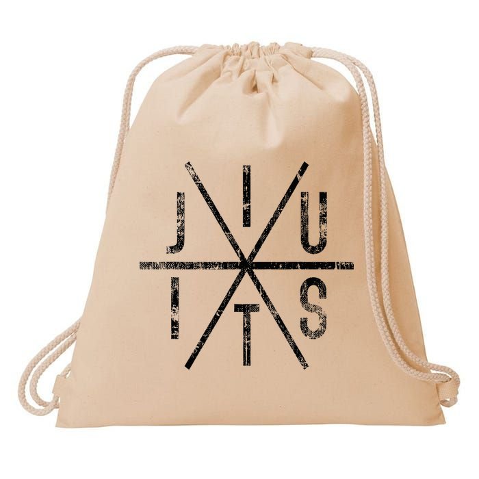 Brazilian Jiu Jitsu Bjj Distressed Drawstring Bag