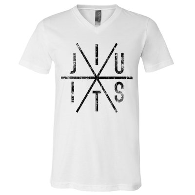 Brazilian Jiu Jitsu Bjj Distressed V-Neck T-Shirt