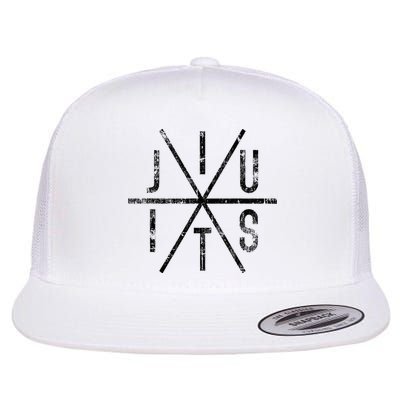 Brazilian Jiu Jitsu Bjj Distressed Flat Bill Trucker Hat