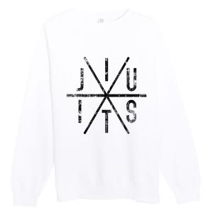 Brazilian Jiu Jitsu Bjj Distressed Premium Crewneck Sweatshirt