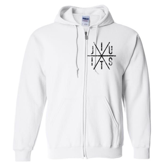 Brazilian Jiu Jitsu Bjj Distressed Full Zip Hoodie