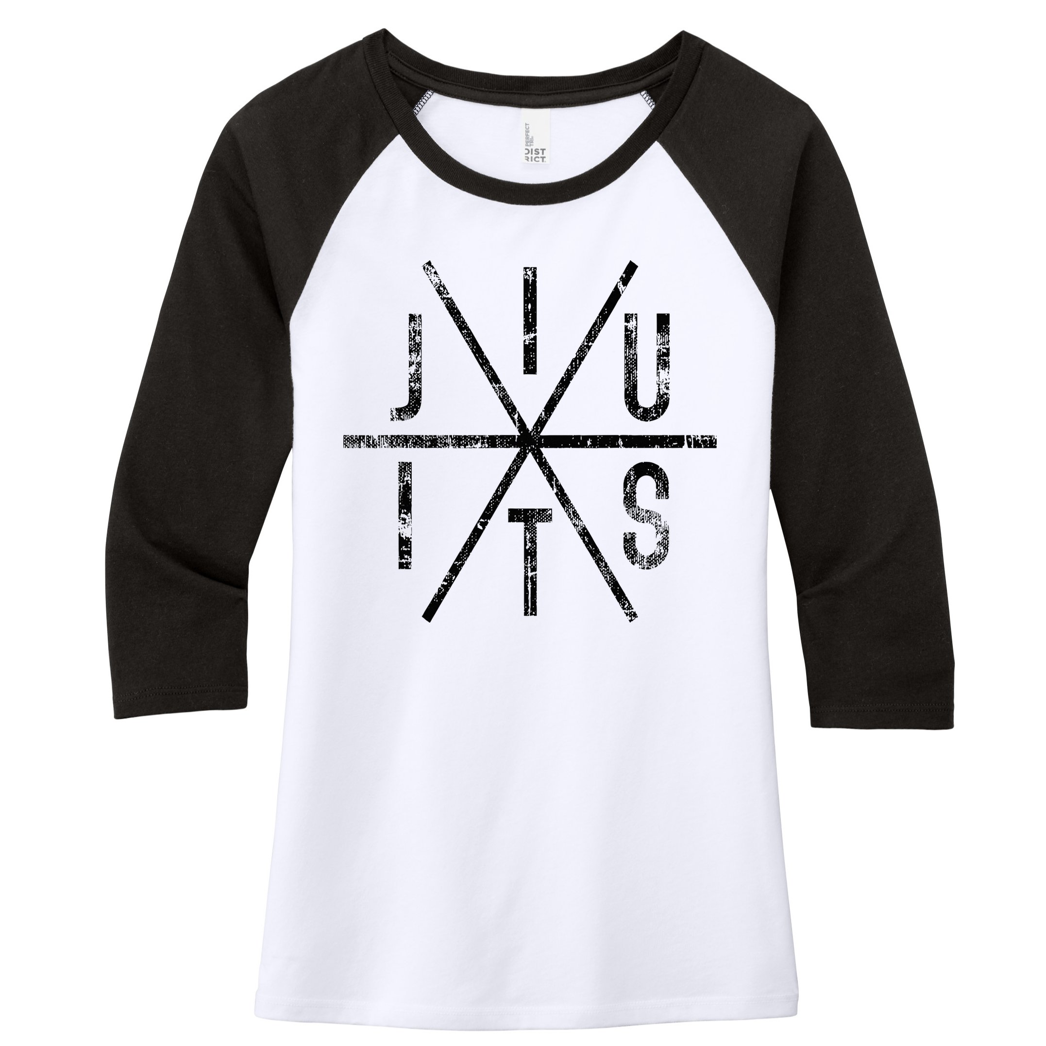 Brazilian Jiu Jitsu Bjj Distressed Women's Tri-Blend 3/4-Sleeve Raglan Shirt