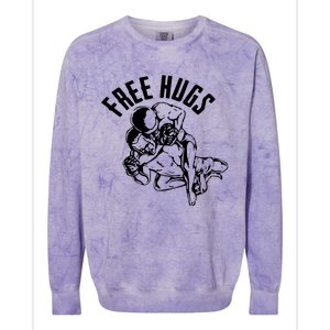 Brazilian Jiu Jitsu Free Hugs Martial Colorblast Crewneck Sweatshirt