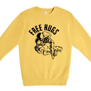 Brazilian Jiu Jitsu Free Hugs Martial Premium Crewneck Sweatshirt