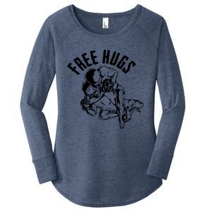 Brazilian Jiu Jitsu Free Hugs Martial Women's Perfect Tri Tunic Long Sleeve Shirt