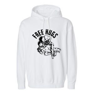 Brazilian Jiu Jitsu Free Hugs Martial Garment-Dyed Fleece Hoodie