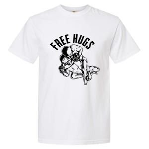 Brazilian Jiu Jitsu Free Hugs Martial Garment-Dyed Heavyweight T-Shirt