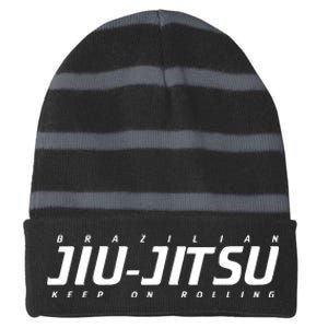 BRAZILIAN JIU JITSU Striped Beanie with Solid Band