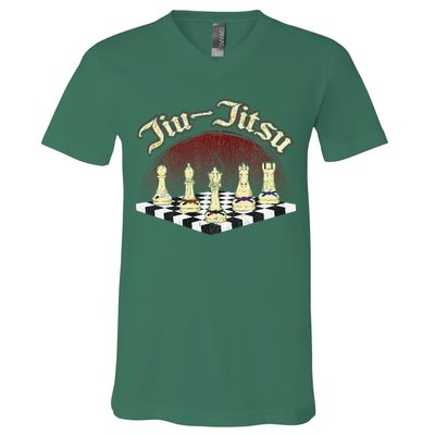 Brazilian Jiu Jitsu Chess Black Belt V-Neck T-Shirt