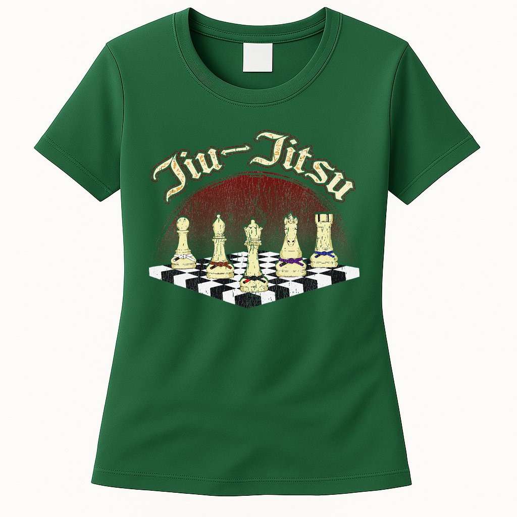 Brazilian Jiu Jitsu Chess Black Belt Womens T-Shirt