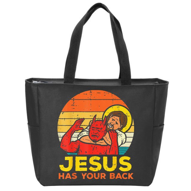 Brazilian Jiu Jitsu Jesus Jesus Has Your Back Zip Tote Bag