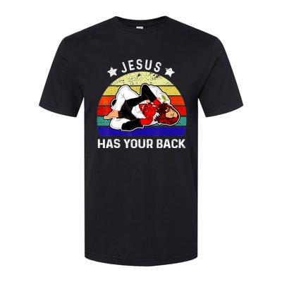 Brazilian Jiu Jitsu Jesus Jesus Has Your Back Softstyle® CVC T-Shirt